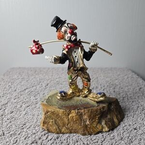 1983 Ron Lee Clown Sculpture Hobo Joe Hitchhiking 24K Circus Vintage